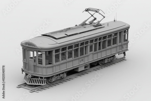 Detailed vintage tram model showcasing classic design and structural elegance