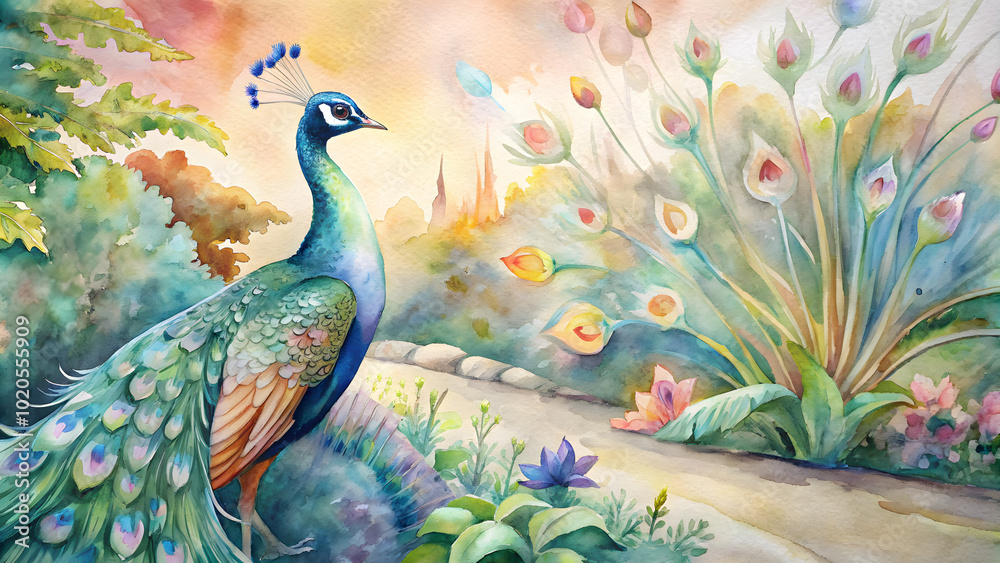 Fototapeta premium peacock in the forest
