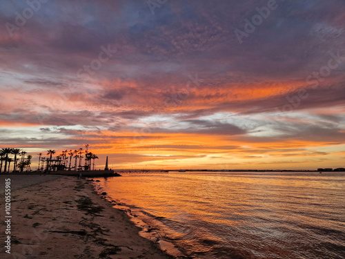 Loreto sunset on the beach, Baja California Sur, Mexico.