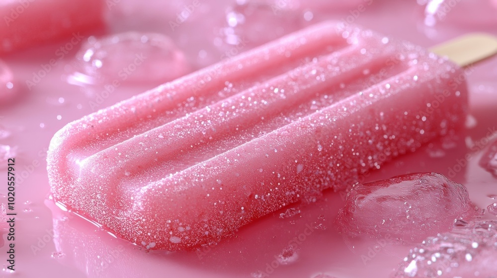 Fototapeta premium Pink Ice Pops with Sprinkles