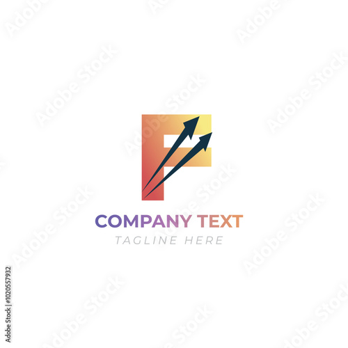 Upward Ascent F letter logo design for Future Success business