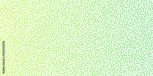 Abstract Reaction-diffusion Turing pattern natural texture green gradient color scheme. Linear design with biological algorithm psychedelic background. Reaction-diffusion or truing patter