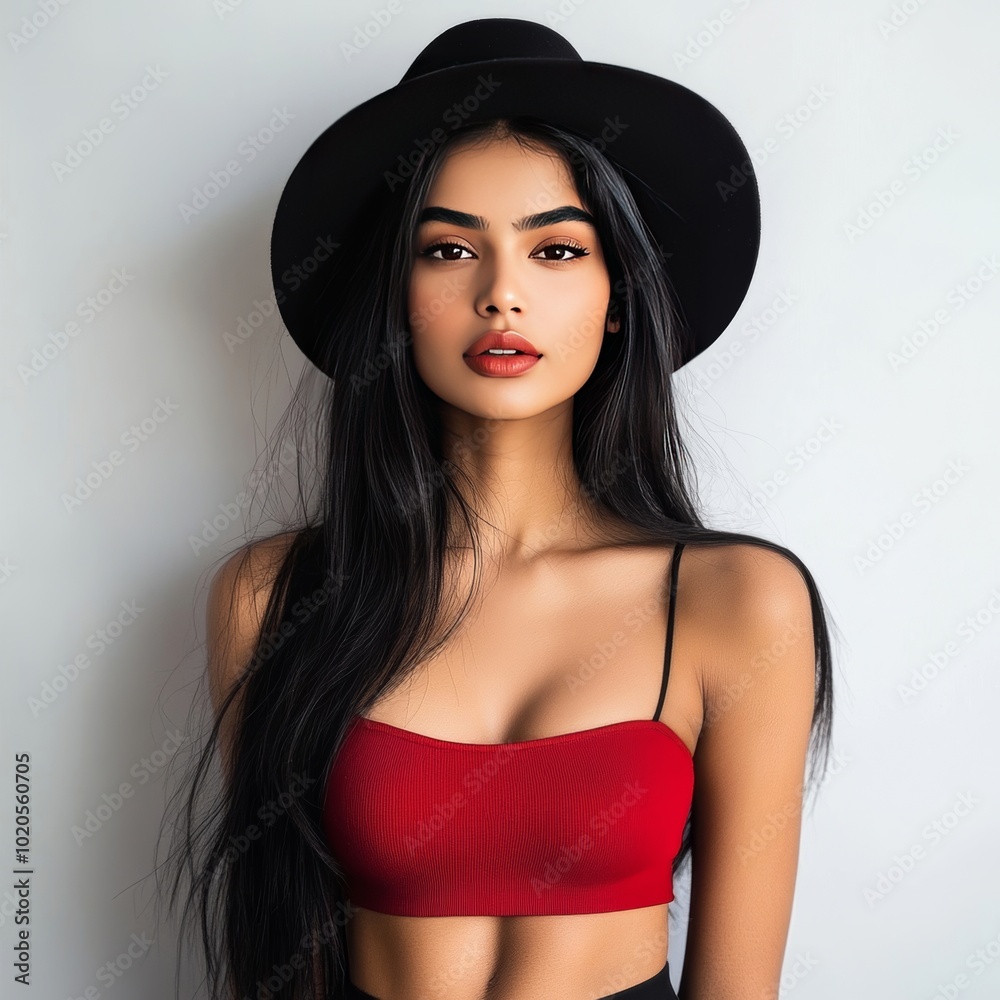 portrait of a girl in a red hat portrait of a girl in a red hat