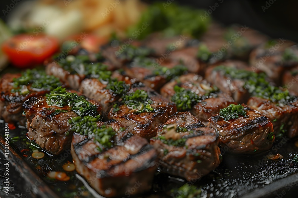 Grilled Beef Tenderloin Bites with Chimichurri Sauce for Gourmet Dining and Restaurant Menus Grilled Beef Tenderloin Bites with Chimichurri Sauce for Gourmet Dining and Restaurant Menus