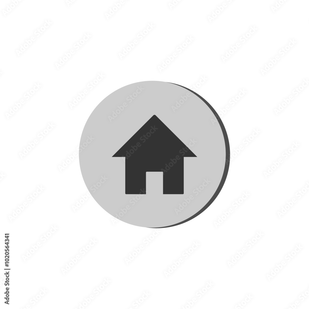 Circle home real estate icon isolated on white background. Circle home real estate icon isolated on white background.