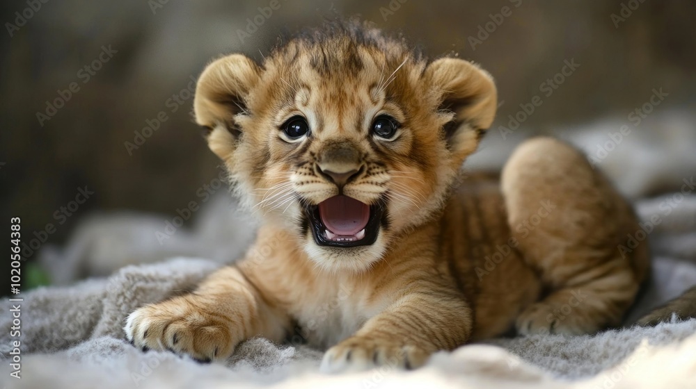 Obraz premium Adorable Lion Cub