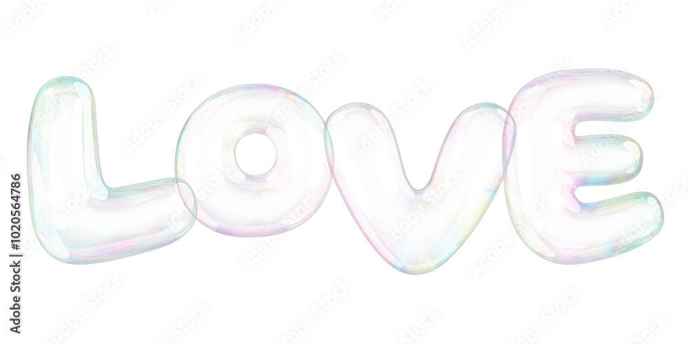 Love png 3D word sticker, transparent balloon design Love png 3D word sticker, transparent balloon design