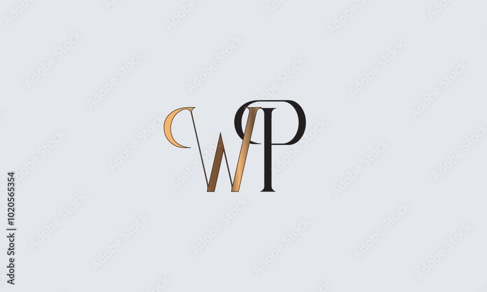 WP, PW, W, P Abstract Letters Logo Monogram WP, PW, W, P Abstract Letters Logo Monogram
