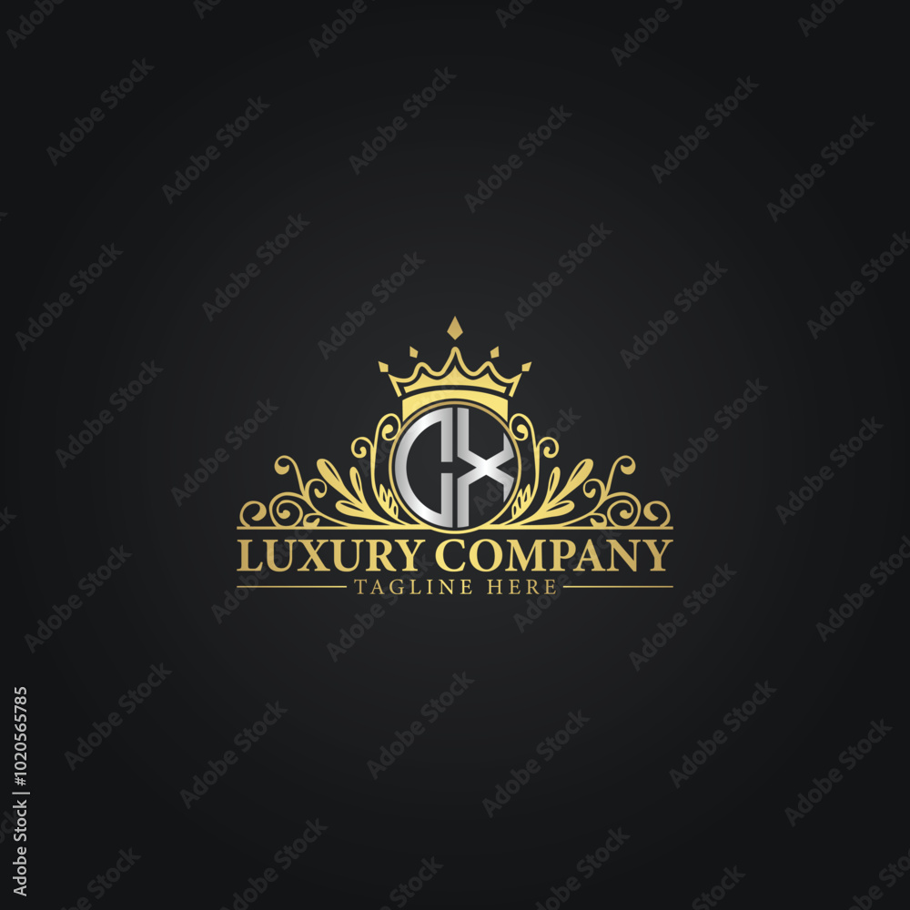 Fototapeta premium Elegant Gold Crest Logo for Premium Brands