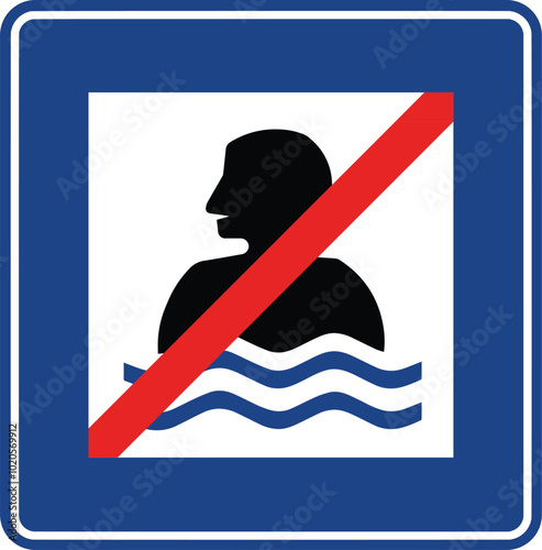 Do not swim, Road signs in Turkey. Standard traffic signs on Turkish highways. (Turkish: Karayollari standart trafik isaret levhalari, Bilgi isaretleri)