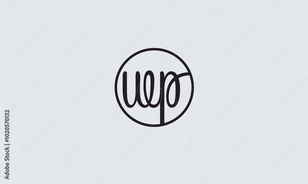WP, PW, W, P Abstract Letters Logo Monogram WP, PW, W, P Abstract Letters Logo Monogram
