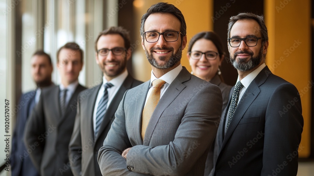 business team standing together with its leader, posing confidently in a corporate office, professional and unified group, showcasing successful leadership and team spirit in the workplace business team standing together with its leader, posing confidently in a corporate office, professional and unified group, showcasing successful leadership and team spirit in the workplace