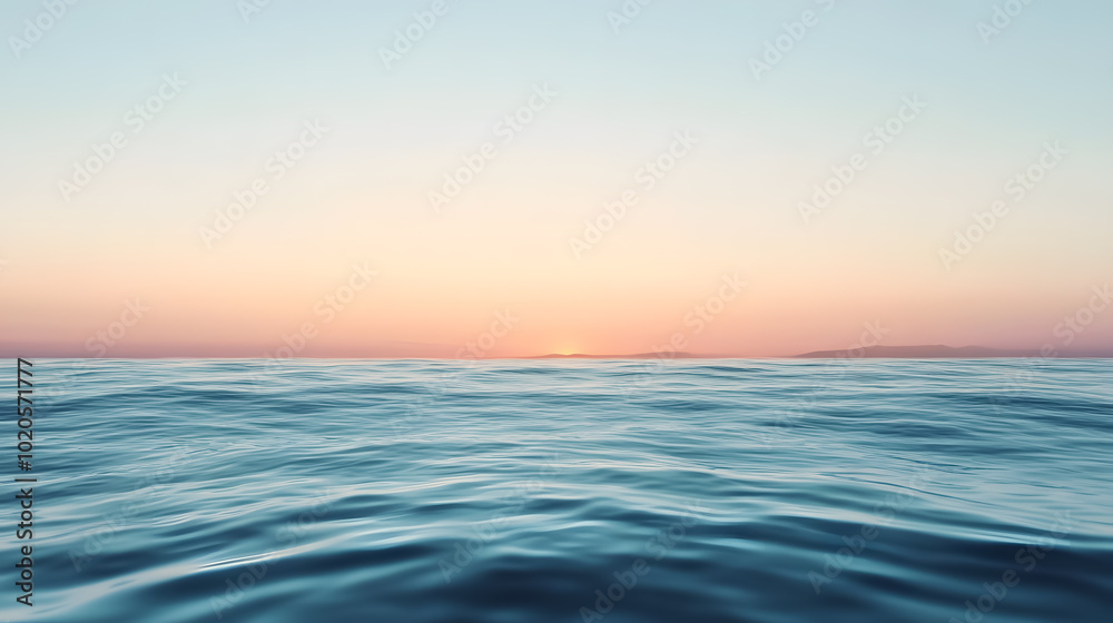 Fototapeta premium Calm colored sea and sky at sunset.