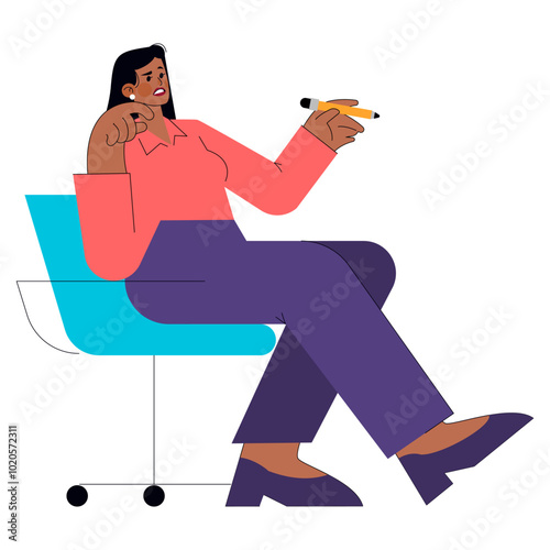 Businesswoman. Flat Vector Illustration
