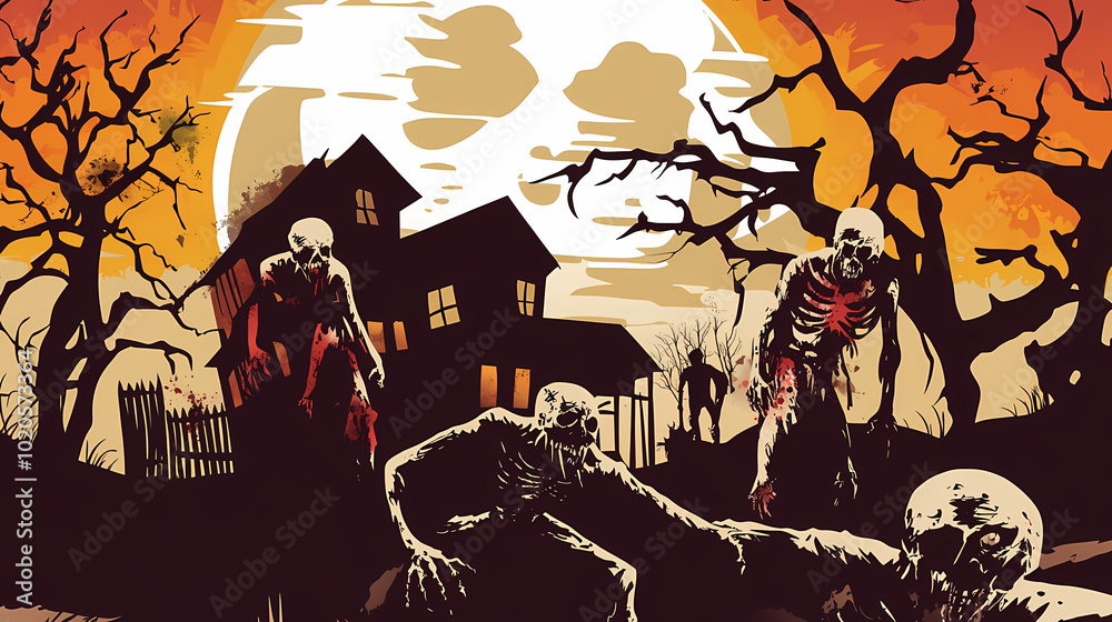 Fototapeta premium Halloween invitation to zombie party vector image