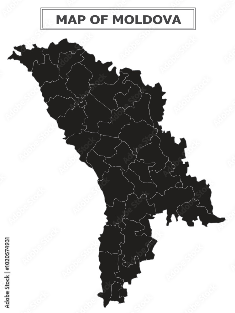 Fototapeta premium European Country Geography Political map. Political map of country with capital, province or state capital, major cities and town.