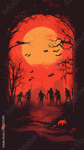 Halloween invitation to zombie party vector image