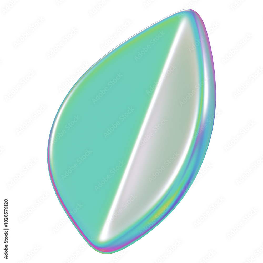 Leaf png 3D element, transparent background