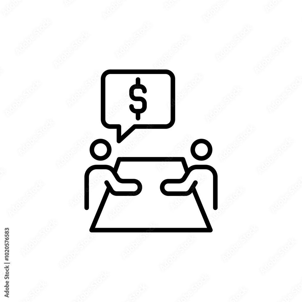 Financial advisor outline icons, minimalist vector illustration ,simple transparent graphic element .Isolated on white background