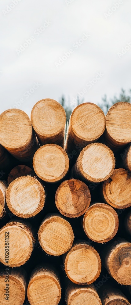 Stacked wooden logs with natural texture and details. Stacked wooden logs with natural texture and details.