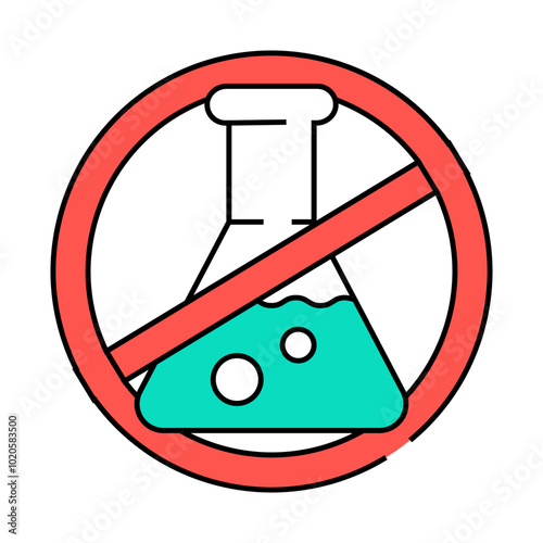 no preservatives product label warning line icon vector. no preservatives product label warning sign. isolated symbol illustration