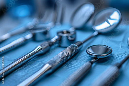 Contemporary Dental Instruments in Modern Stock Photography