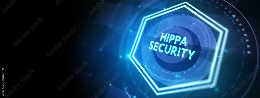 Cyber security data protection business technology privacy concept. Hippa Security. 3d illustration Cyber security data protection business technology privacy concept. Hippa Security. 3d illustration