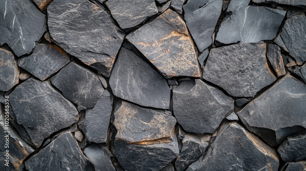 Fototapeta premium Grey stone and rock texture, featuring a mix of rough and polished surfaces, perfect for creating an abstract background with natural elegance
