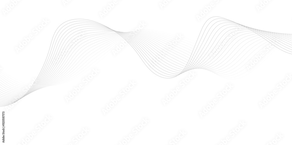 White wave curve lines banner background design. Abstract soft wave lines dynamic flowing gray light isolated background. Vector Illustration of the gray pattern of lines. Black stripes on white .
White wave curve lines banner background design. Abstract soft wave lines dynamic flowing gray light isolated background. Vector Illustration of the gray pattern of lines. Black stripes on white .