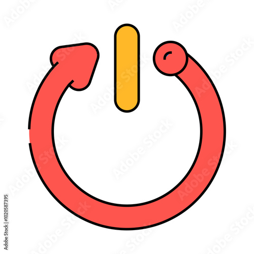 automatic shut down product label caution line icon vector. automatic shut down product label caution sign. isolated symbol illustration