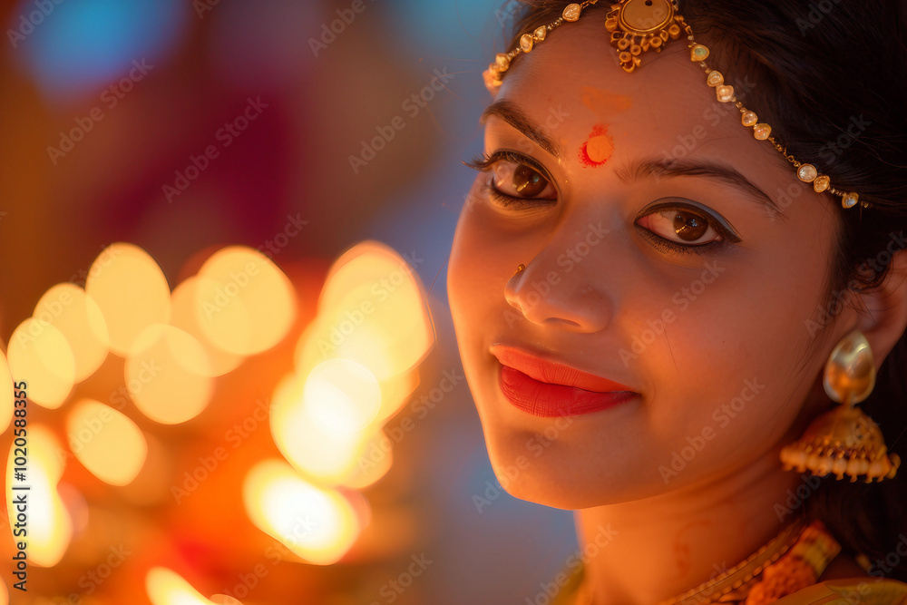 Generative AI image of Diwali festival celebration with traditional diya candle perfect for holiday cultural themes Generative AI image of Diwali festival celebration with traditional diya candle perfect for holiday cultural themes