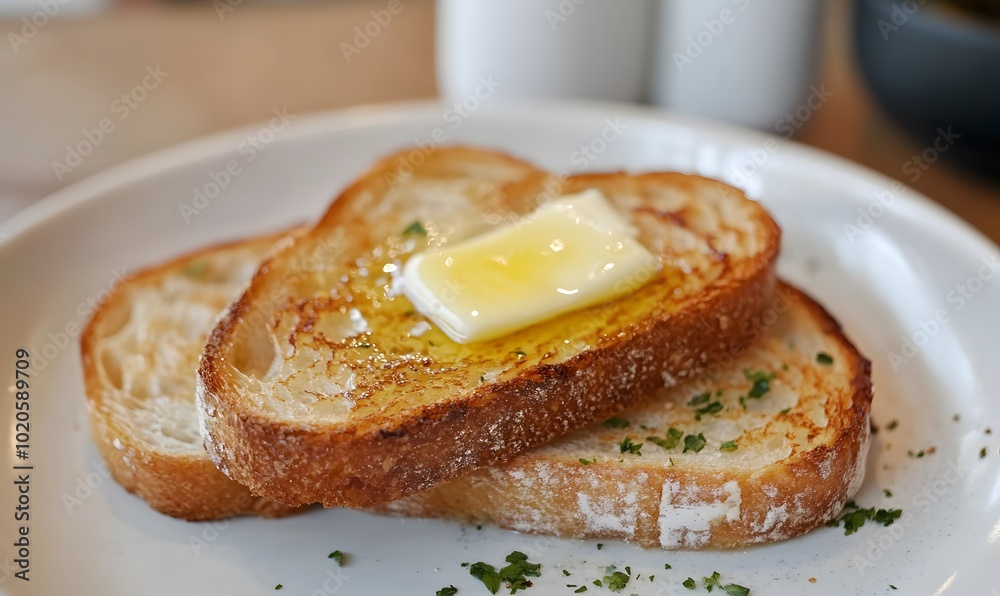 bread with a pat of butter melted on top, Generative AI bread with a pat of butter melted on top, Generative AI