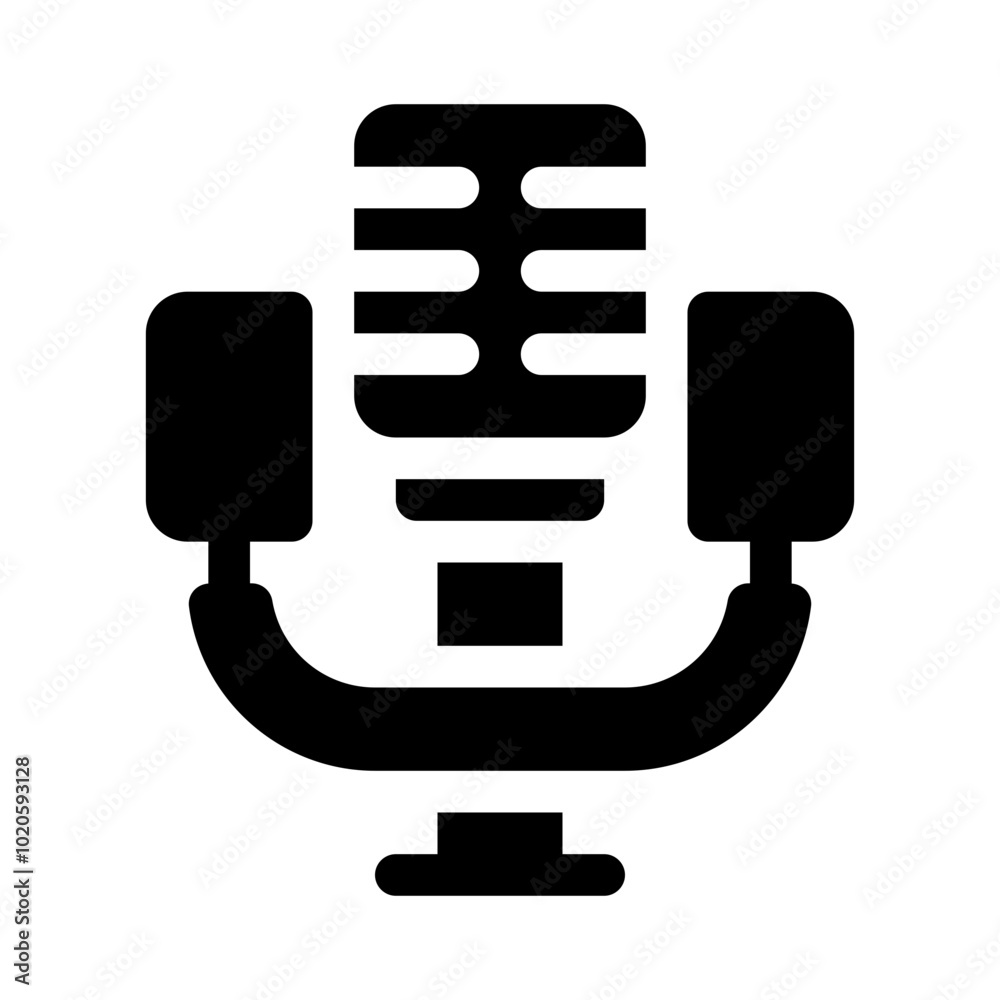 Podcast Microphone glyph icon