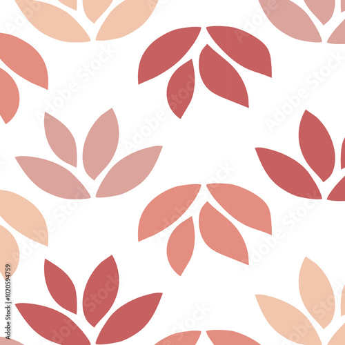 Pink seamless leaf patterned transparent png