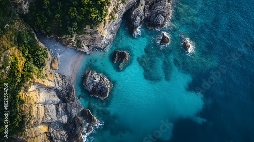 Cinque Terre National Park, Italy: A picturesque scene of the colorful cliffside villages in Cinque Terre National Park, Italy, with a stunning coastal backdrop.