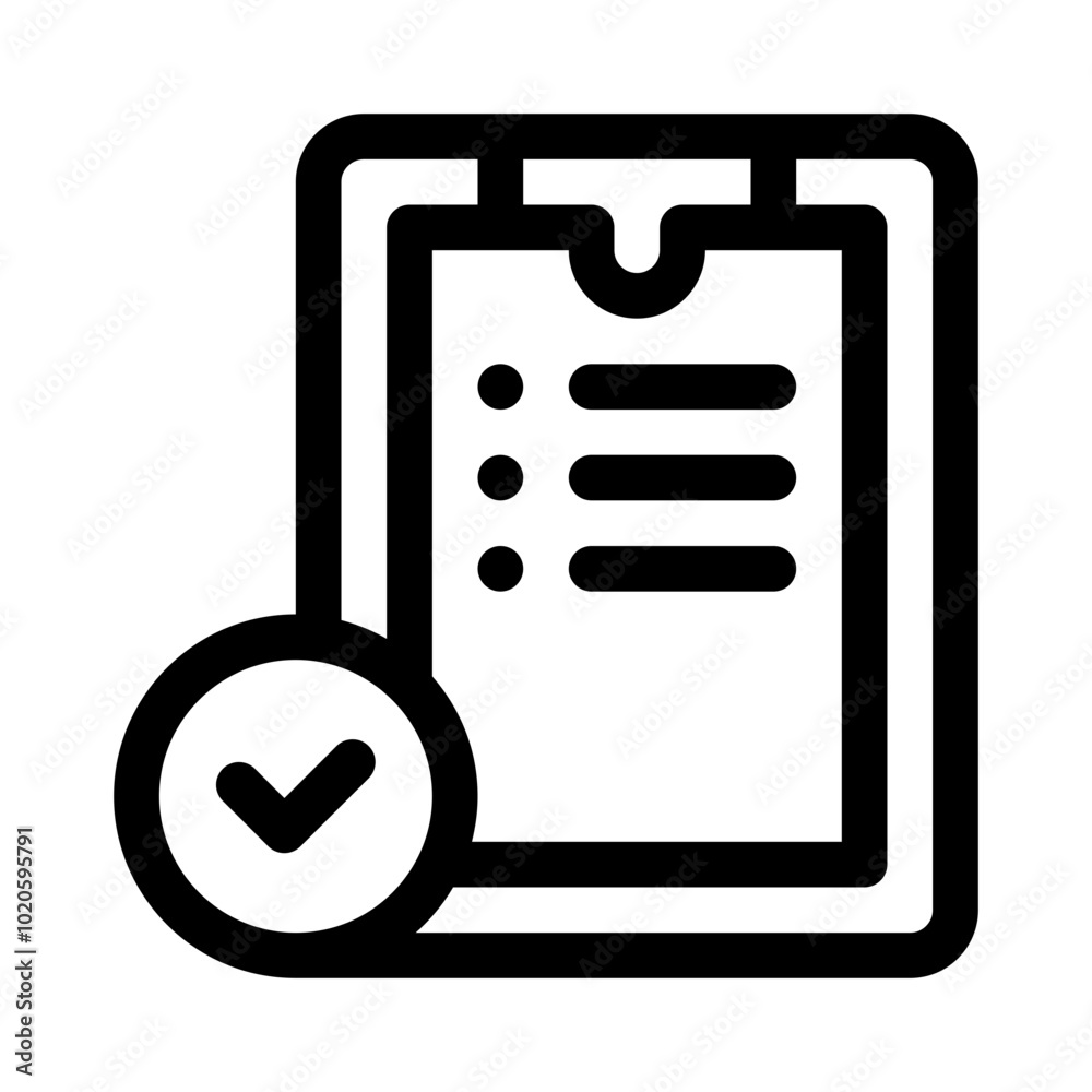 Clipboard with Checkmark line icon Clipboard with Checkmark line icon