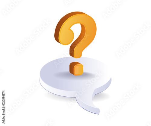 Question mark symbol above the speech bubble