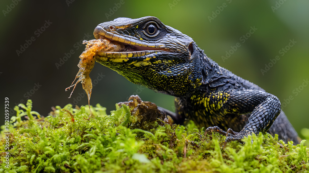 Fototapeta premium CLOSE UP: Crystal clear water splashing over a surfer riding an epic barrel wave.