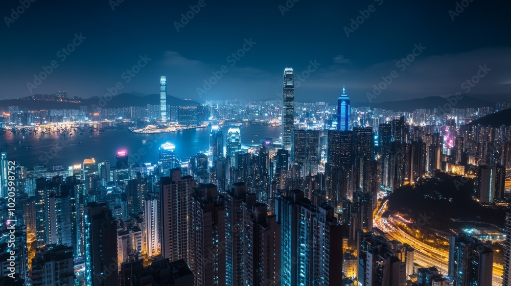 Obraz premium city skyline at night