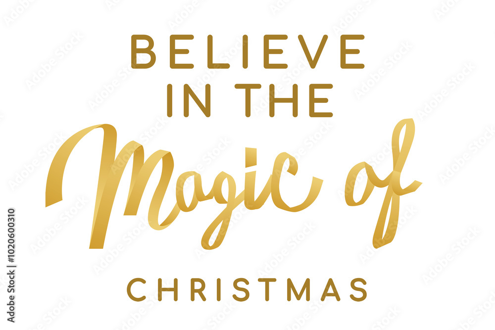 Fototapeta premium Christmas quote png sticker, gold holiday typography