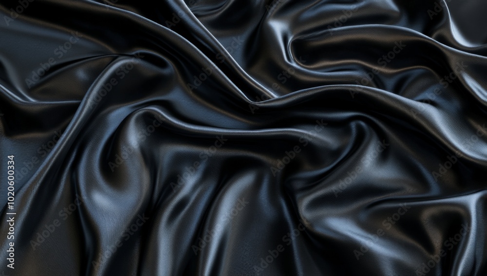 Abstract black satin fabric texture background. Abstract black satin fabric texture background.