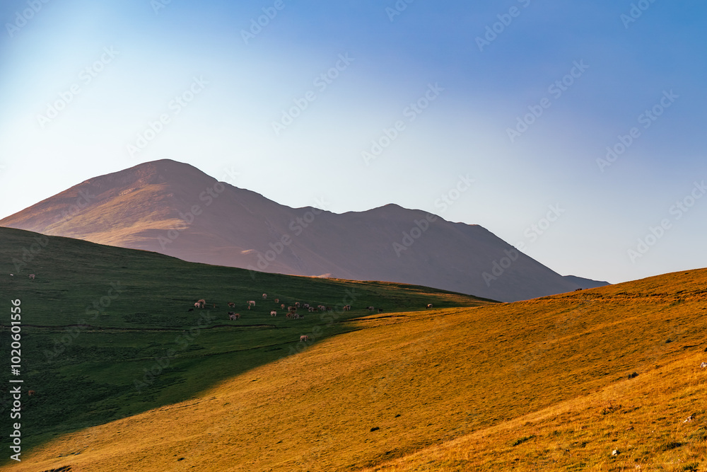 Fototapeta premium puesta de sol en alta ontaña