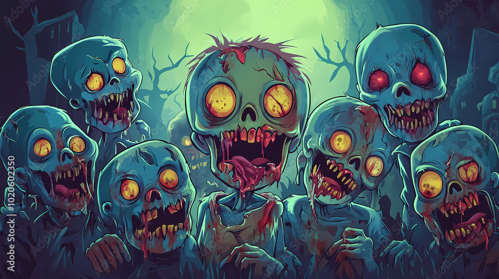Halloween invitation to Cute cartoon zombie party vector image Halloween invitation to Cute cartoon zombie party vector image