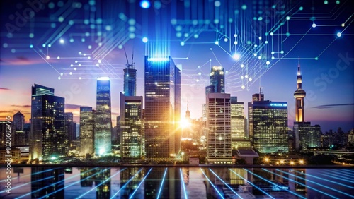 Wallpaper Mural dark blue technology background Torontodigital.ca