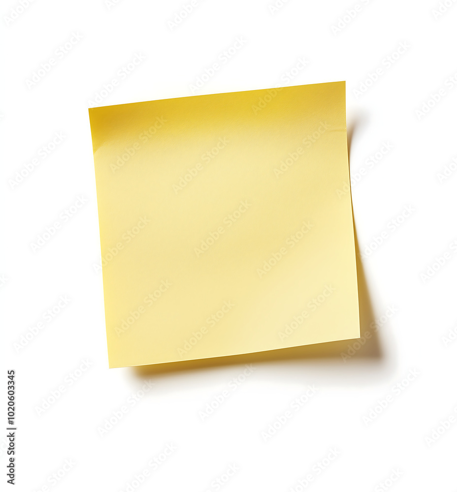 Blank Yellow Sticky Note on White Background Ready for Custom Message or Reminder Blank Yellow Sticky Note on White Background Ready for Custom Message or Reminder