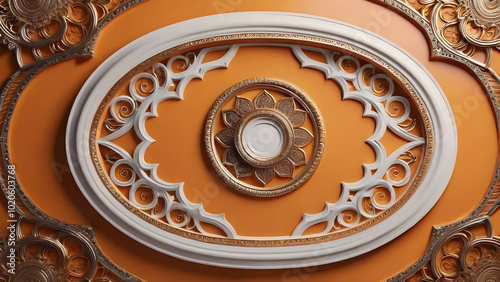 Ceramic ceiling decoration with spiral ornament