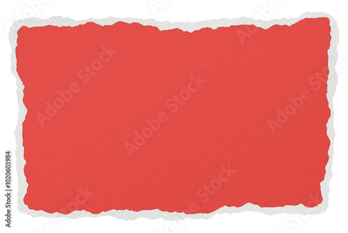 Red paper png sticker, ripped texture on transparent background