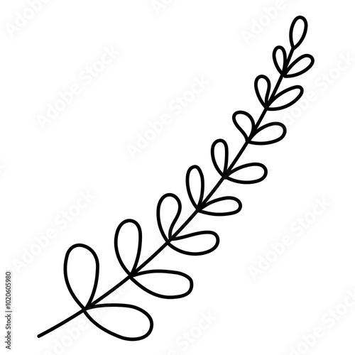 Wallpaper Mural Leaf png doodle sticker, black & white illustration, transparent background Torontodigital.ca