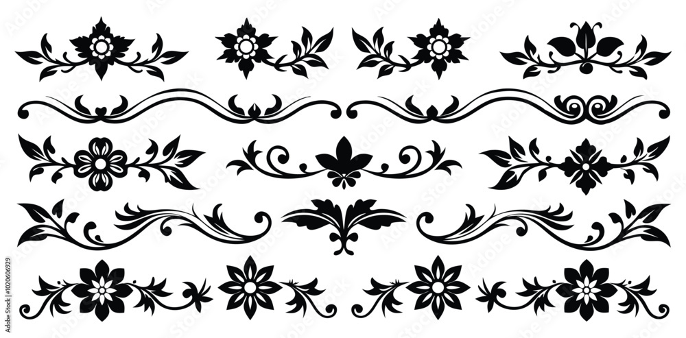 Floral Decorative Lines Vector Collection Floral Decorative Lines Vector Collection