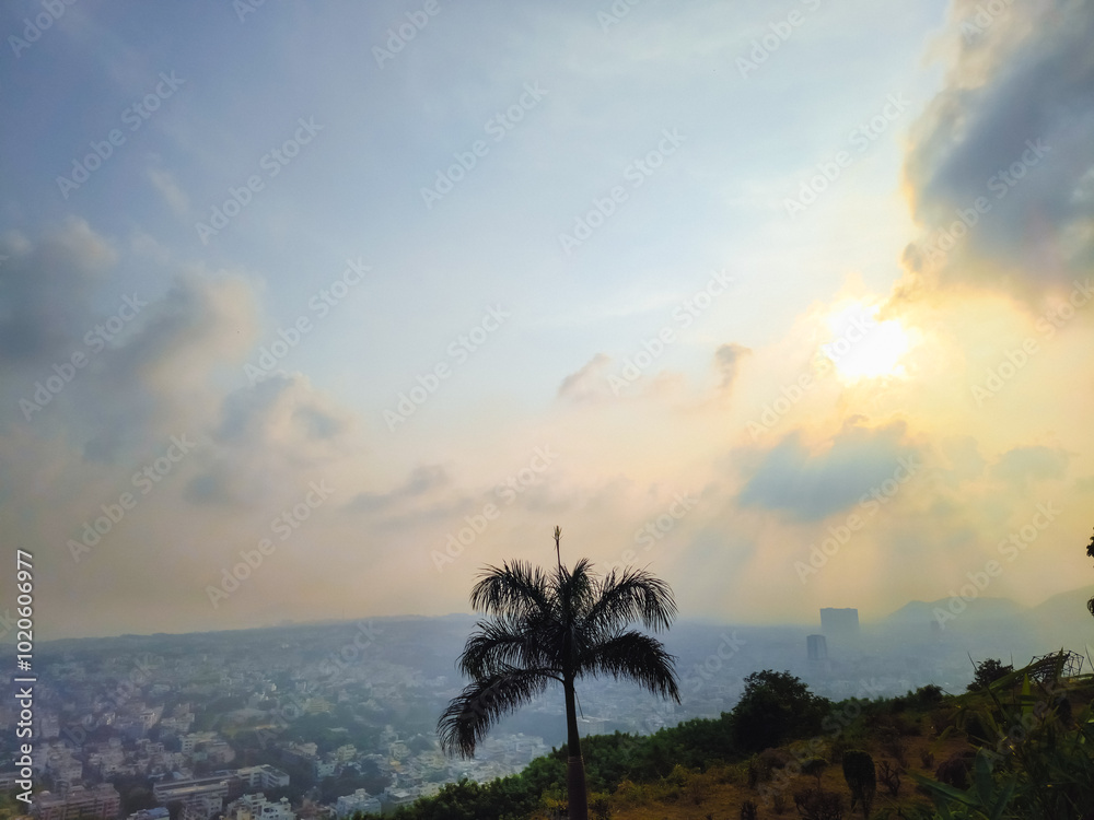 Top view of Cityscape and sea from mountain (kailasagiri) visakhapatnam Top view of Cityscape and sea from mountain (kailasagiri) visakhapatnam